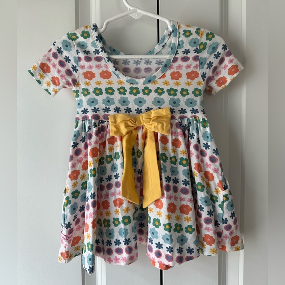 Ruffle Butts Floral Rainbow Twirl Dress w/Bow (Size 12-18 Months) - Picture 2 of 5